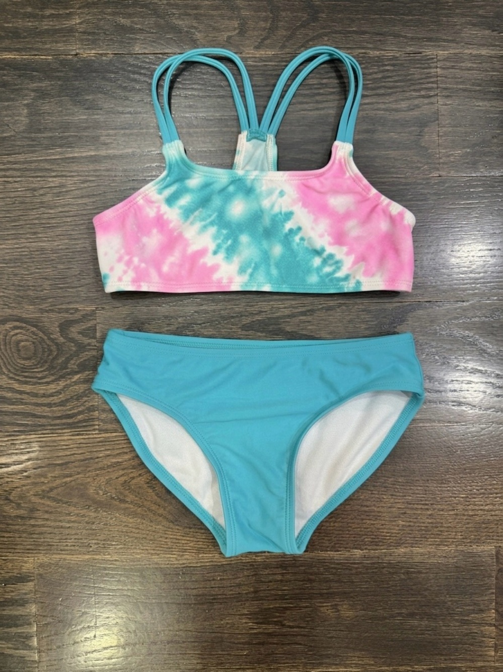 Tie-Dye Pink & Teal Two-Piece Bikini Set